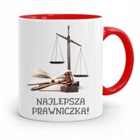 Kubek Czerwony Prawnika Najlepsza Prawniczka Z Nadrukiem Ze Zdjęciem
