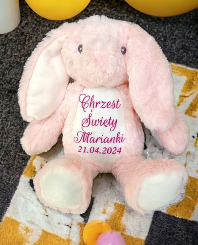 Króliczek metryczka prezent Chrzest przytulanka maskotka miś imię urodziny na Arena.pl