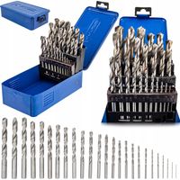 ZESTAW WIERTEŁ WIERTŁA DO METALU STALI HSS 1-13MM ZESTAW 25 EL