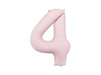 Balon foliowy cyfra 4 jasny różowy pudrowy, 86 cm