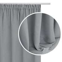 Zasłona gotowa na taśmie HOLD 140x270 zaciemniająca blackout srebrna