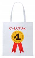 Dla Chłopaka Męża Prezent Torba Eco Biała Shopper Z Nadrukiem Ze Zdjęciem