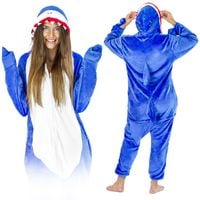 PRZEBRANIE KOSTIUM KOMBINEZON JEDNOCZĘŚCIOWY CIEPŁA PIŻAMA SHARK ONESIE XL