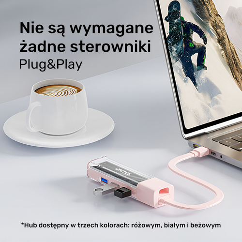 Unitek hub dwukierunkowy USB C/USB A 5Gbps, 4x USB A biały na Arena.pl