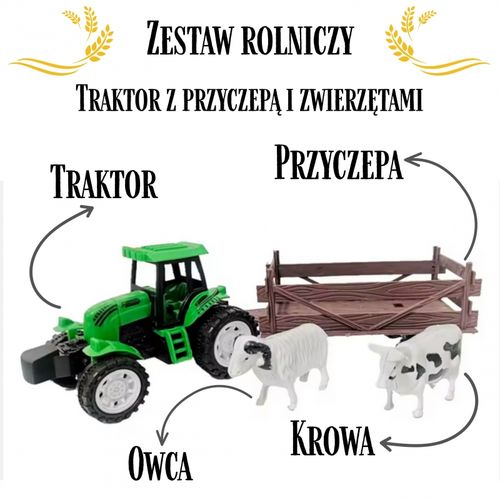 WOOPIE Traktor Rolniczy z Przyczepką i Zwierzętami na Arena.pl