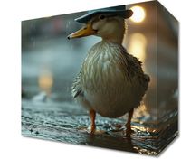 Obraz 20x20cm Kaczka w Kapeluszu