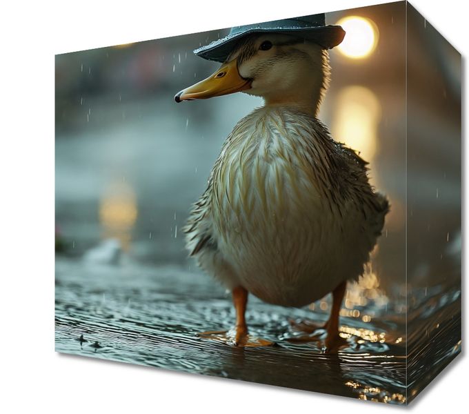 Obraz 20x20cm Kaczka w Kapeluszu zdjęcie 1