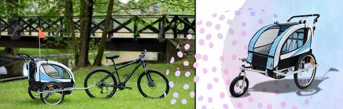 PRZYCZEPKA ROWEROWA PRO Z AMORTYZACJĄ 3w1 + OŚWIETLENIE LED na Arena.pl