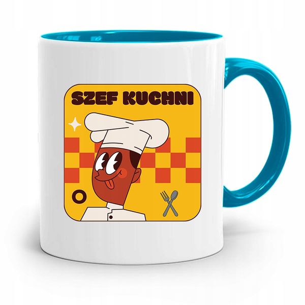 Kubek Błękitny Dla Kucharza Najlepszy Kucharz Z Nadrukiem Ze Zdjęciem zdjęcie 1