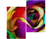 60X60CM RÓŻA STYLU VAN GOGH DWU OBRAZ ŚCIAN