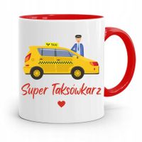 Kubek Czerwony Taksówkarza Super Taksówkarz Z Nadrukiem Ze Zdjęciem