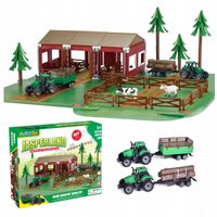 Farma Wiejska dla Dzieci Zagroda Zwierzęta Traktor Przyczepami 102 el XXXL