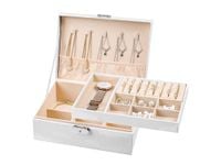 SZKATUŁKA ORGANIZER KASETKA KUFEREK NA BIŻUTERIĘ ELEGANCKA KLUCZYK PUDEŁKO