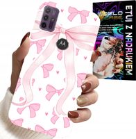 ETUI DO MOTOROLA MOTO G10 POWER - RÓŻOWE WSTAZKI WSTĄZKA MODNE WZORY CASE