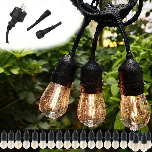 Girlanda Ogrodowa Świetlna 15m+31x Żarówka LED 1W Gęsta Wodoszczelna na Arena.pl