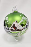 Zielona Matowa Bombka na Boże Narodzenie na Stojaku Mała 100