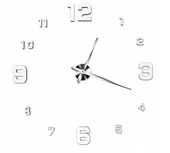 ZEGAR ŚCIENNY SREBRNY DIY DUŻY LUSTRO 3D