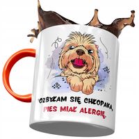 Kubek Pomarańczowy Z Pieskiem Psem Słodki Prezent Z Nadrukiem Ze Zdjęciem