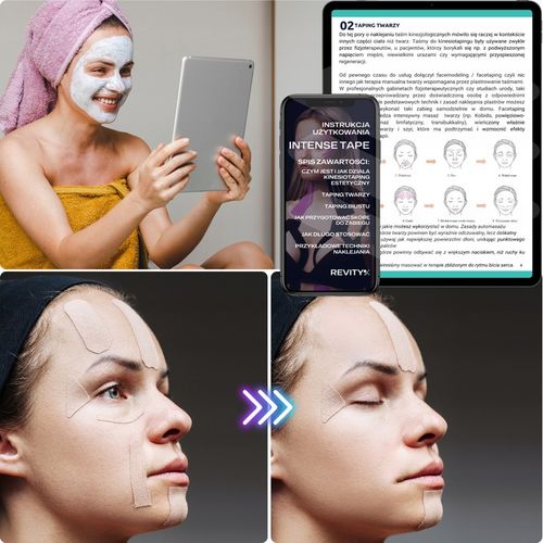 TAŚMA DO BIUSTU TAPINGU TWARZY 5m KINEZJOLOGICZNA KINESIO LIFT TAPE TEJPY na Arena.pl