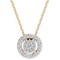 naszyjnik z żółtego złota 585 z diamentem (brylantem) 0,14 ct g/si
