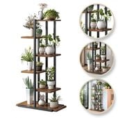 kwietnik, regał, stojak na kwiaty 113x60x20cm czarno- brązowy sz16cz