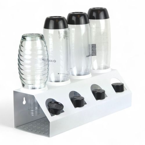 OCIEKACZ STOJAK METALOWY BIAŁY NA 4 BUTELKI DO SATURATORA SODASTREAM BRITA na Arena.pl