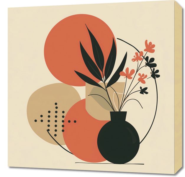 Obraz 60x60cm Wazon z Kwiatami zdjęcie 1