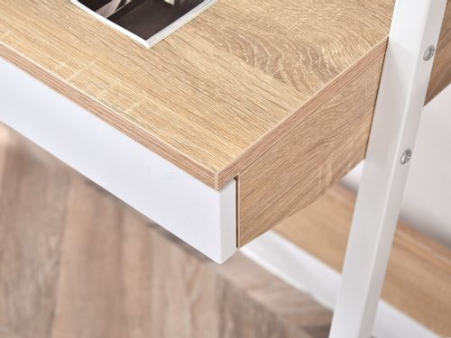 Biurko z regałem szuflady białe dąb sonoma regał do biura na Arena.pl