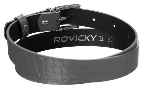 ciekawy skórzany pasek damski ze srebrną klamrą, motyw zwierzęcy - rovicky na Arena.pl