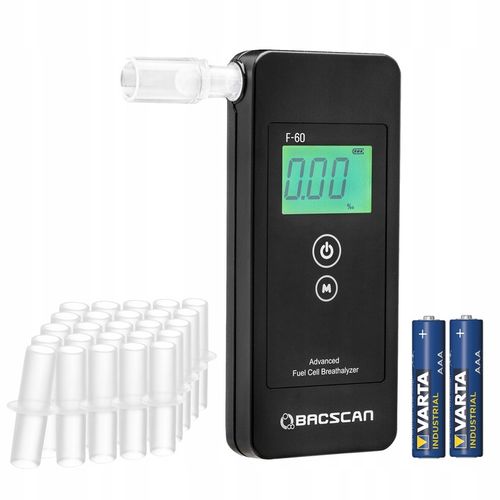 Alkomat BACSCAN F60 PRO + pokrowiec + ustniki 25 + prezent na Arena.pl