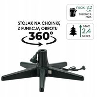 STOJAK CHOINKOWY OBROTOWY 3,2 CM Z REGULACJĄ 360 STOPNI