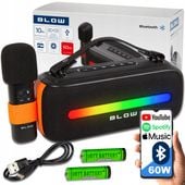 GŁOŚNIK BLUETOOTH PRZENOŚNY RADIO FM USB BEZPRZEWODOWY KARAOKE RGB
