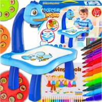 PROJEKTOR RZUTNIK DO NAUKI RYSOWANIA KREATYWNY NIEBIESKI DLA DZIECI PREZENT