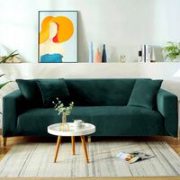 Pokrowiec Na Kanapę Butelkowa Zieleń Welur 3 Osobowy [22P3]