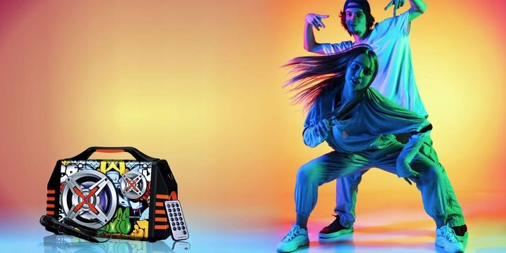 Głośnik Bluetooth Przenośny Karaoke Mikrofon Manta Helios 2 USB, AUX, FM 8h zdjęcie 2