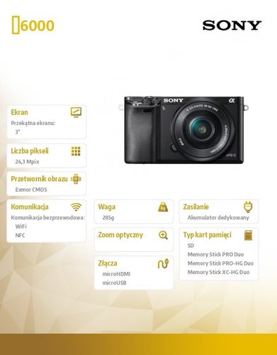 Sony Alpha ILC6000LB na Arena.pl
