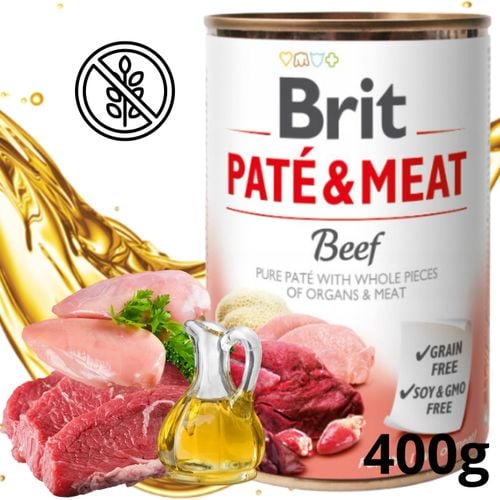 mokra karma dla psa brit pate & meat beef wołowina 400 g bezzbożowa puszka na Arena.pl