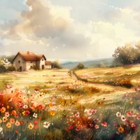 Plakat 80x80cm Sielski Domek