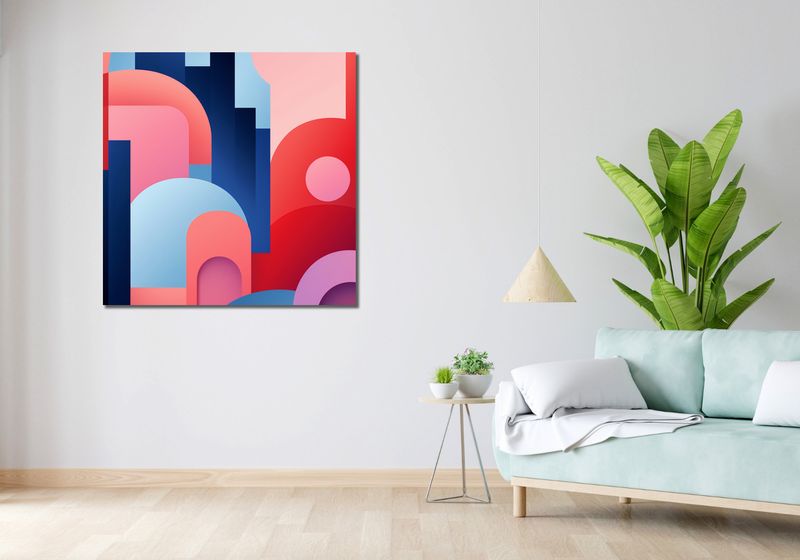 Obraz 100x100cm Miasto Kolorów zdjęcie 2