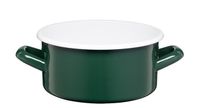 Rondel emaliowany gładki garnek niski 16 cm 1,5 l zielony butelkowa zieleń