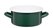 Rondel emaliowany gładki garnek niski 16 cm 1,5 l zielony butelkowa zieleń