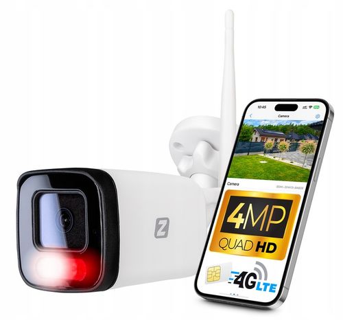 Kamera Zewnętrzna IP GSM 3G 4G LTE SIM 4MPx TUBOWA 4xZOOM METAL AUDIO LED na Arena.pl