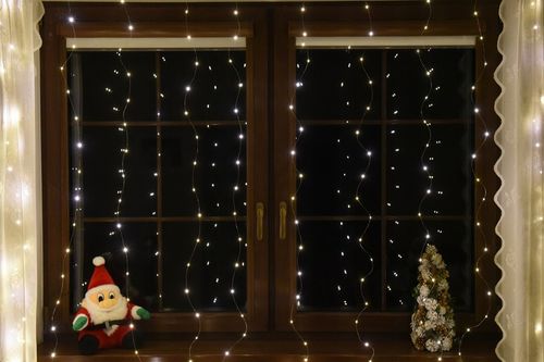 KURTYNA ŚWIETLNA LAMPKI SOPLE DRUCIKI 300 LED 3x3m GIRLANDA USB + ADAPTER na Arena.pl