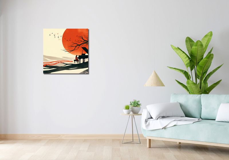 Obraz 60x60cm Pianistka zdjęcie 2