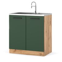 Szafka Kuchenna Stojąca Modułowa Pod Zlew 80cm Blande Wotan Zieleń