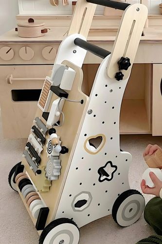 CHODZIK DLA DZIECKA PCHACZ DREWNIANY JEŹDZIK TABLICA MANIPULACYJNA PREZENT na Arena.pl