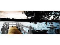 100X40CM POMOST JEZIOREM OBRAZ DREWNO