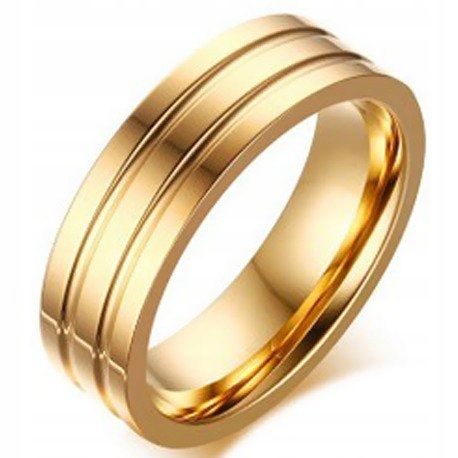 Damsko Męska Złota Obrączka ze Stali Chirurgicznej na Arena.pl