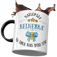 Kubek Czarny Dla Kelnerki Najlepsza Kelnerka Z Nadrukiem Ze Zdjęciem