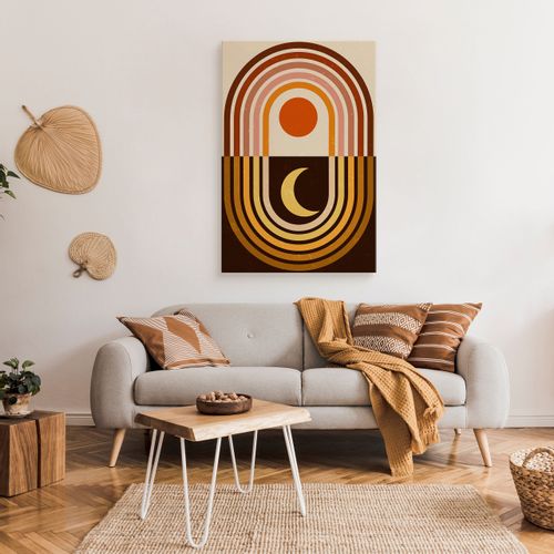 Obraz Do Sypialni Aztecki Księżyc Słońce Styk Boho Abstrakcja 40cm x 50cm na Arena.pl